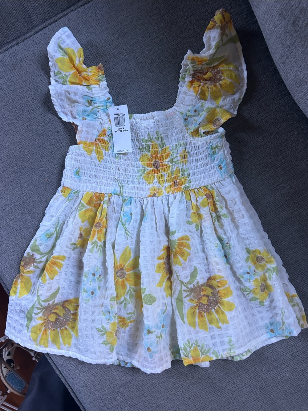 Old Navy White Sundress with Yellow Sunflower Print